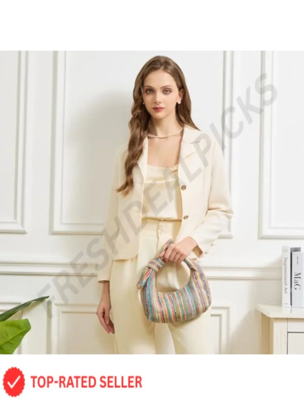 Women Straw Beach Clutch Purse Handbag Summer Shoulder Bag